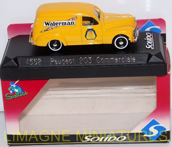 Modèle Réduit Peugeot 203 Commerciale Waterman - Solido 1/43 - État Neuf (boîte Parfois Abîmée)